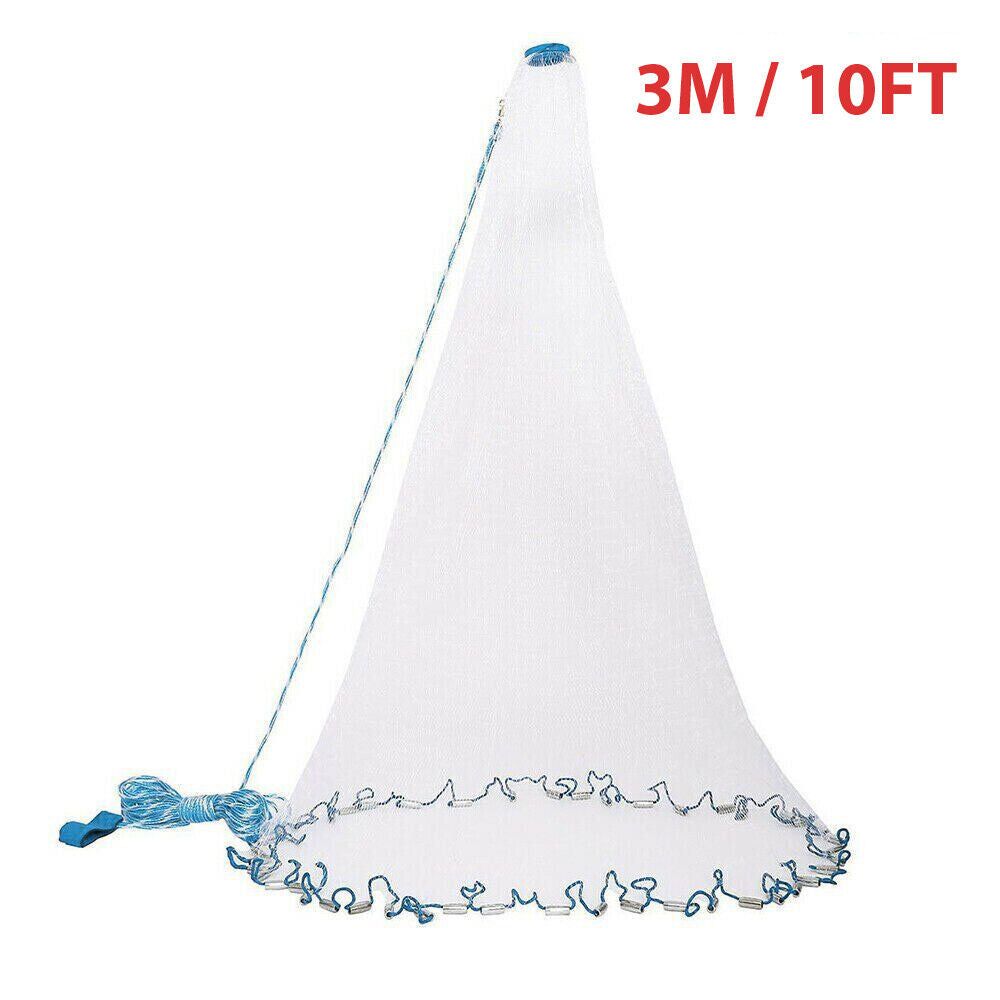 Fishing Cast Net Bait Easy Throw Hand Cast Strong Nylon Mesh