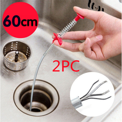 60CM Sewer Spring Pipe Dredging Tool Household Hair Cleaner Drain Clog Remover Cleaning Tools Household For Kitchen Sink Kitchen Gadgets