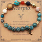 Eight Planets 12 Constellation Bracelet Natural Stone Hemp Stone