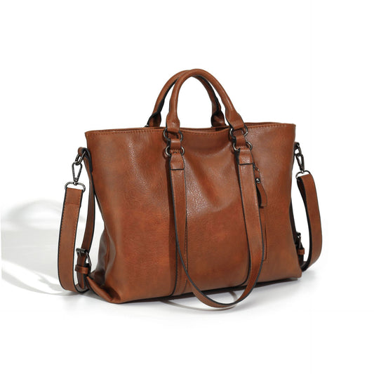 Soft Leather Large Capacity Totes One-shoulder Portable Purse