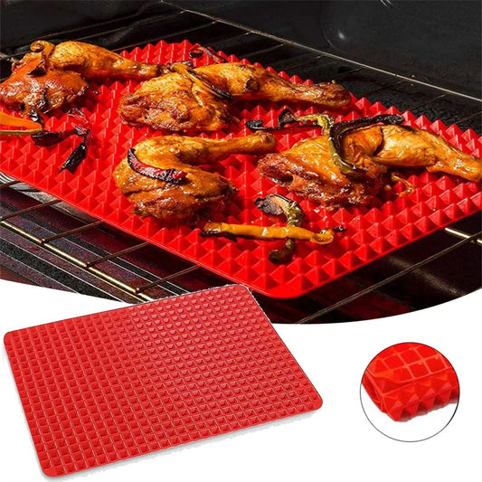 Non-Stick Silicone Pyramid Cooking Baking Mat With Grid Versatile Heat-Resistant Mat Kitchen Tools Kitchen Gadgets