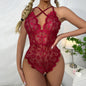 Red Lace Pajamas One-piece Net Lingerie