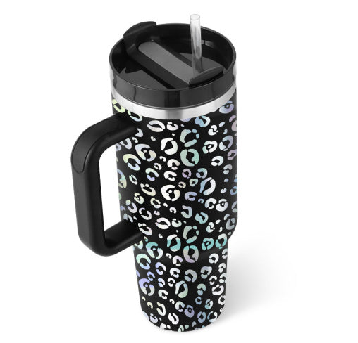 40 Oz Tumbler With Handle Straw Insulated, Stainless Steel Spill Proof Vacuum Coffee Cup Tumbler With Lid Tapered Mug Gifts Suitable For Car Gym Office Travel