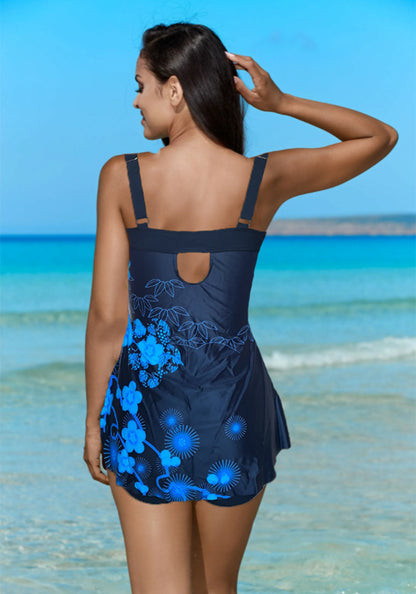 Split Skirt Plus Size Conservative Swimsuit