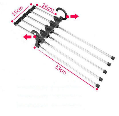 5 In 1 Wardrobe Hanger Multi-functional Clothes Hangers Stainless Steel Magic Wardrobe Clothing Hangers For Clothes Rack