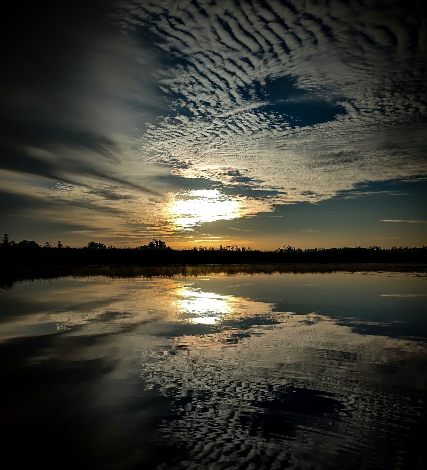 Sunrise Reflections, natural scenery, on the lake. 