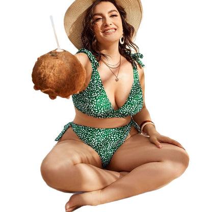 New Lace-up Bikini Swimsuit Sexy Waist Plus Size