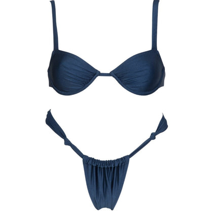 Women's Solid Color Nylon Bikini Suit With Steel Bracket