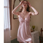 Summer With Chest Pad Ice Silk Underwear Night Gown