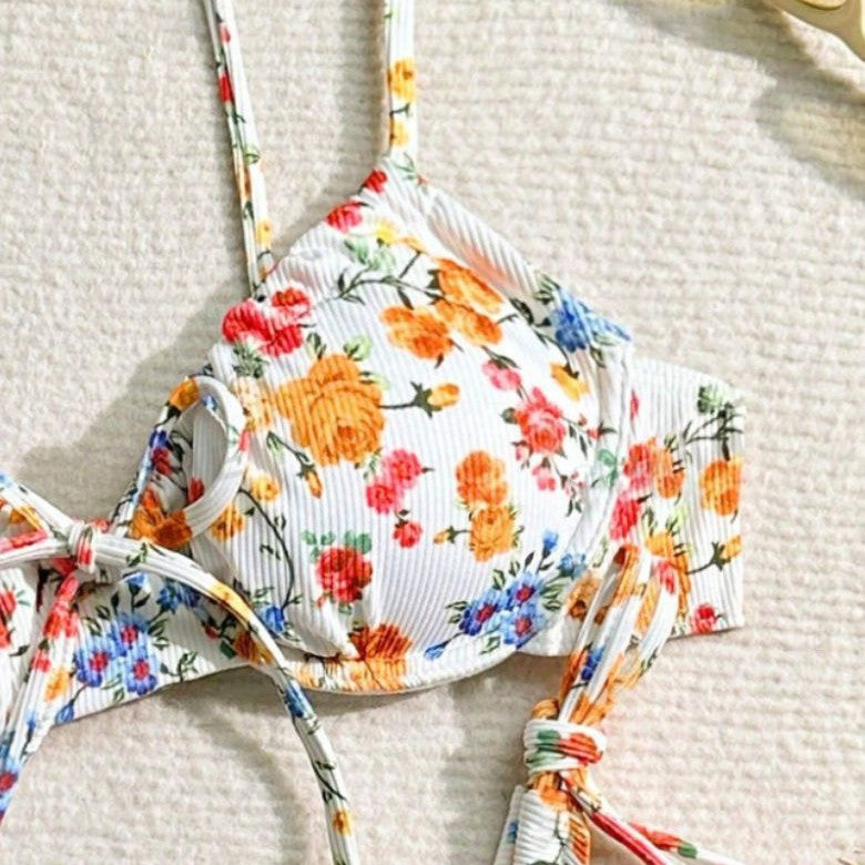 Women's Bikini Floral Split Two-piece Suit