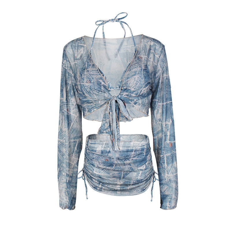 Split Bikini Four-piece Suit Slimming Hot Spring Vacation