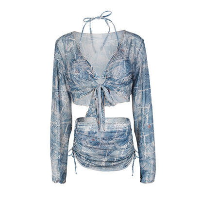 Split Bikini Four-piece Suit Slimming Hot Spring Vacation