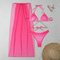 Women's Drawstring Banded Bikini Three-piece Swimsuit