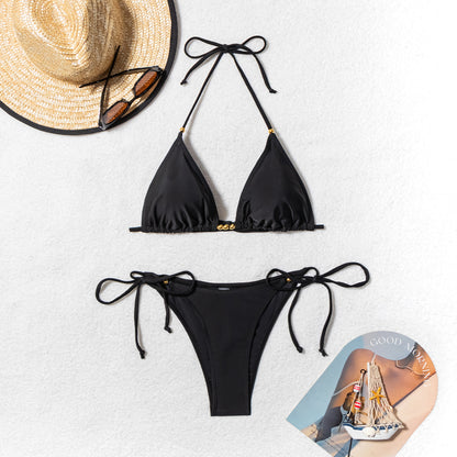Bikini Swimsuit Women's Metal Bead Bikini Swimsuit