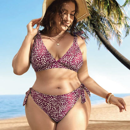New Lace-up Bikini Swimsuit Sexy Waist Plus Size