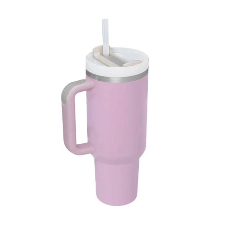 40 Oz Tumbler With Handle Straw Insulated, Stainless Steel Spill Proof Vacuum Coffee Cup Tumbler With Lid Tapered Mug Gifts Suitable For Car Gym Office Travel