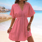 Ice Silk Cloth Lace Stitching Beach Dress Bikini Swimsuit Cover