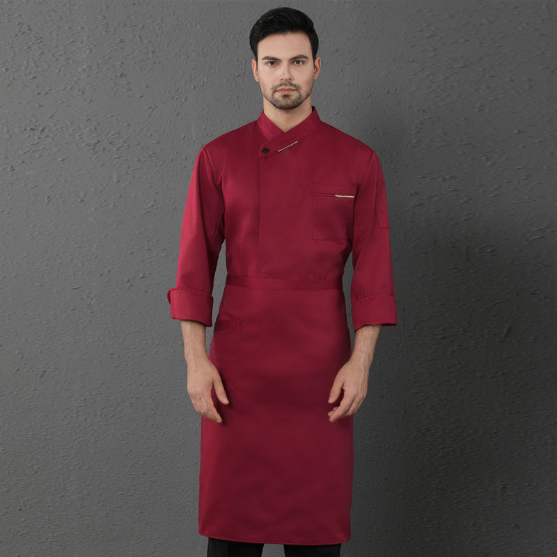 Chef Clothes Long Sleeved Catering Kitchen Coverall