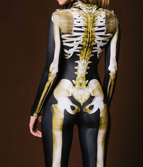 Digital Printing Halloween Cosplay Cosplay Clothes Unisex Wear Tight Long Sleeve Jumpsuit