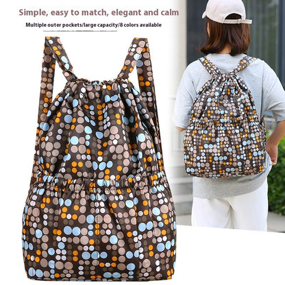 Simple Printed Backpack Drawstring Pocket