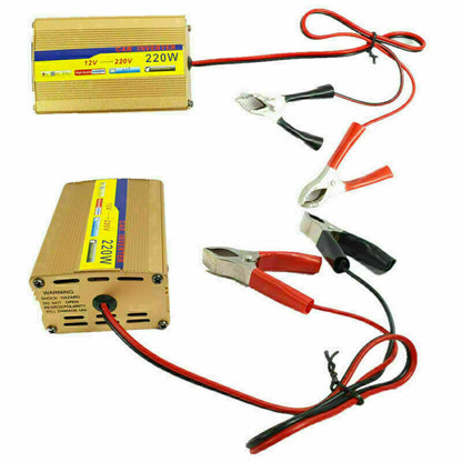 220W Inverter100W Solar Panel Kit USB Battery Charger Convert AC,DC Outdoor USA