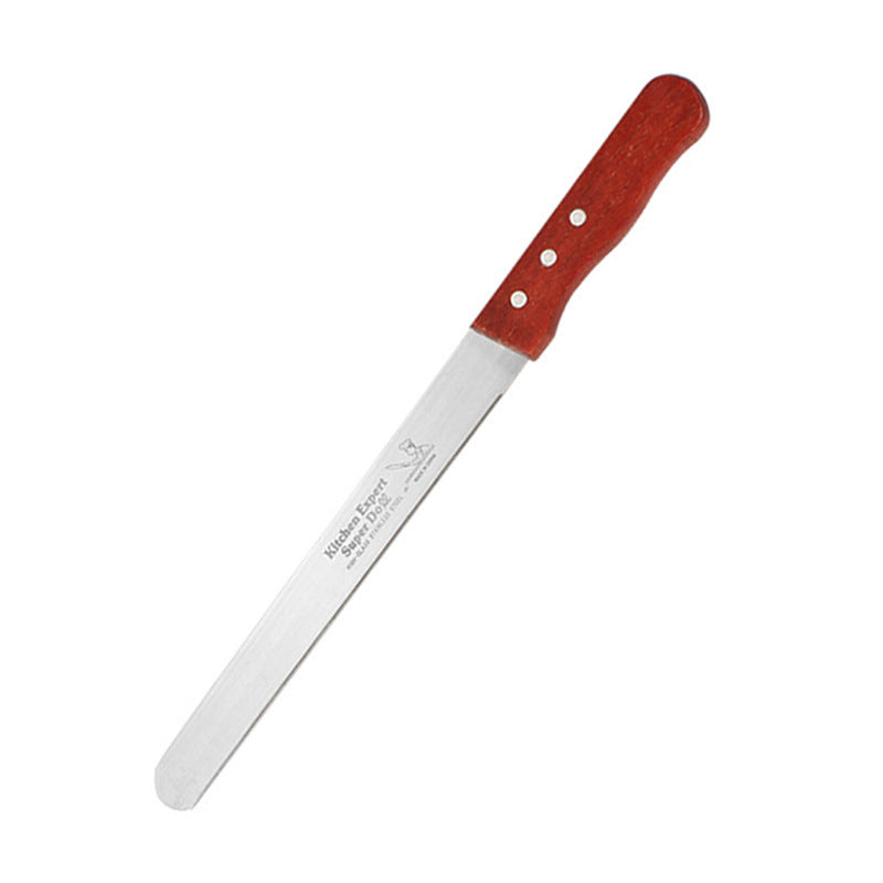 Red Wooden Handle Stainless-steel Bread Knife 10-inch Baking Cake Sliced Toast Tool Bread Saw Knife Coarse Texture Fine Teeth