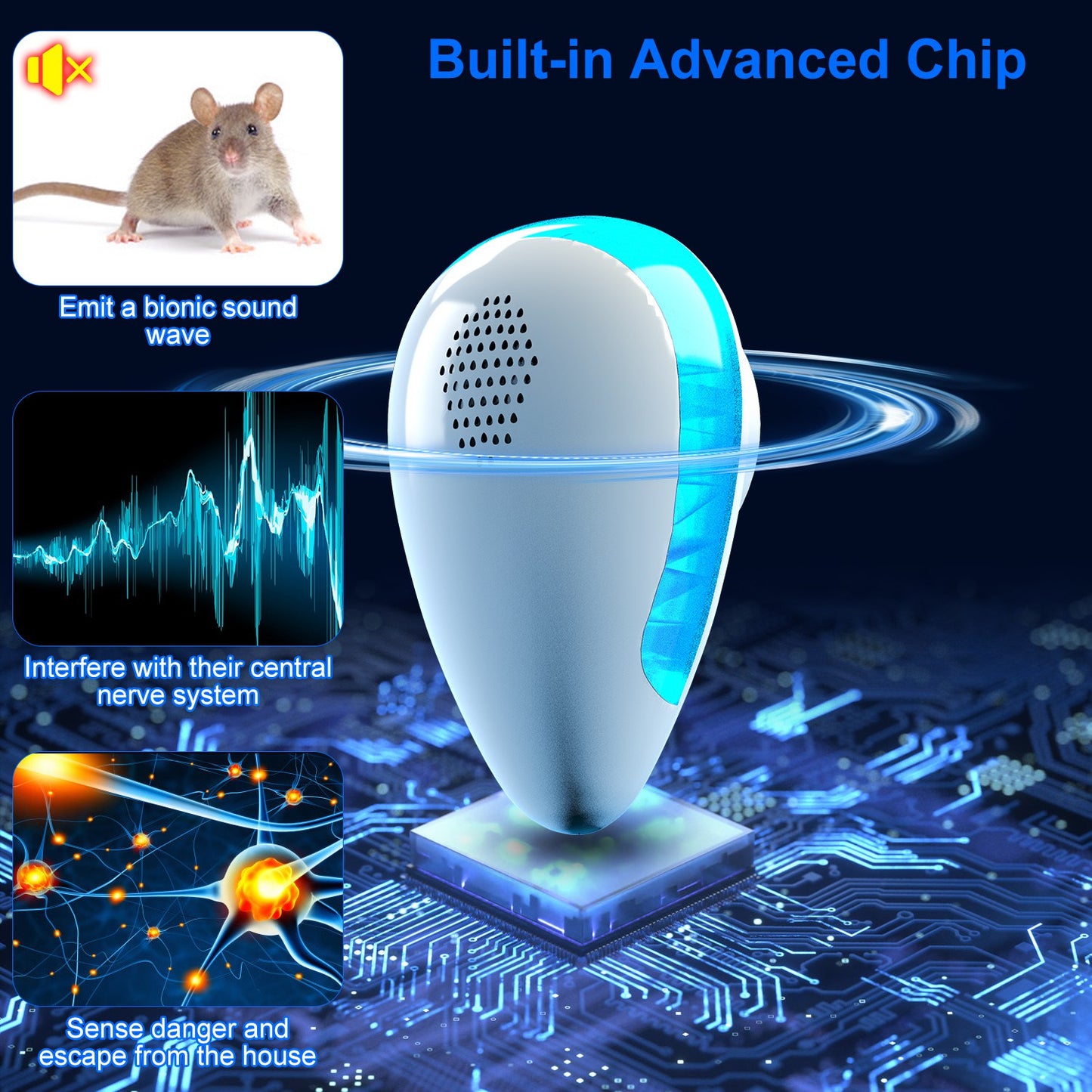 6 Pack Ultrasonic Pest Repeller Indoor Plug In Bug Repellent Mosquito Spider Ant Roaches Mice Control For Bedroom Garage Warehouse Office