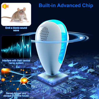 6 Pack Ultrasonic Pest Repeller Indoor Plug In Bug Repellent Mosquito Spider Ant Roaches Mice Control For Bedroom Garage Warehouse Office