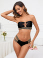 Women's Tube Top Stitching Split Bikini