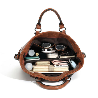 Soft Leather Large Capacity Totes One-shoulder Portable Purse