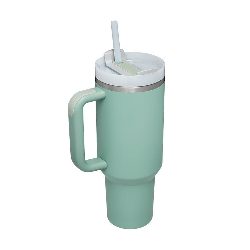 40 Oz Tumbler With Handle Straw Insulated, Stainless Steel Spill Proof Vacuum Coffee Cup Tumbler With Lid Tapered Mug Gifts Suitable For Car Gym Office Travel