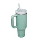 40 Oz Tumbler With Handle Straw Insulated, Stainless Steel Spill Proof Vacuum Coffee Cup Tumbler With Lid Tapered Mug Gifts Suitable For Car Gym Office Travel
