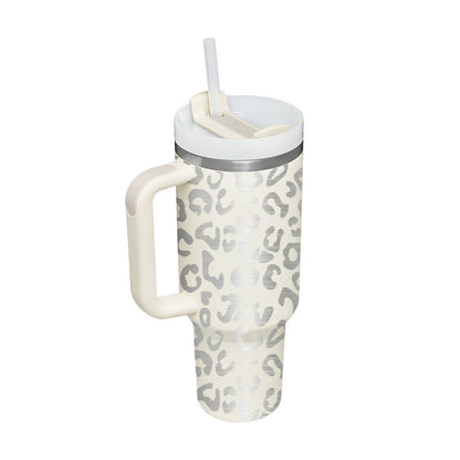 40 Oz Tumbler With Handle Straw Insulated, Stainless Steel Spill Proof Vacuum Coffee Cup Tumbler With Lid Tapered Mug Gifts Suitable For Car Gym Office Travel