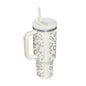 40 Oz Tumbler With Handle Straw Insulated, Stainless Steel Spill Proof Vacuum Coffee Cup Tumbler With Lid Tapered Mug Gifts Suitable For Car Gym Office Travel