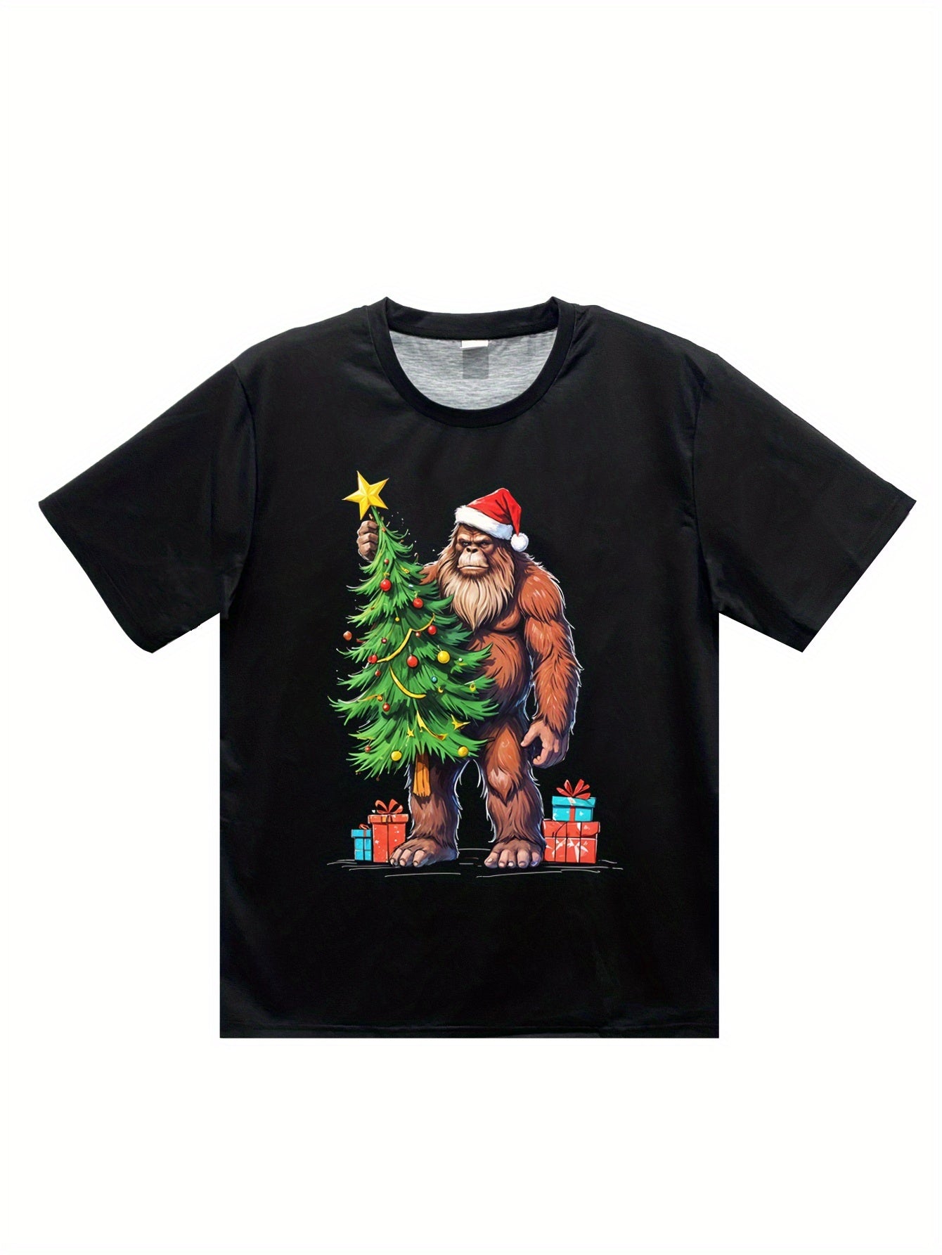 T-shirt Christmas Bigfoot, Casual Round Neck Short Sleeve