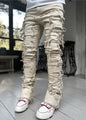 Trousers Individual Patched Pants Long Tight Fit Stacked Jeans For stylish look