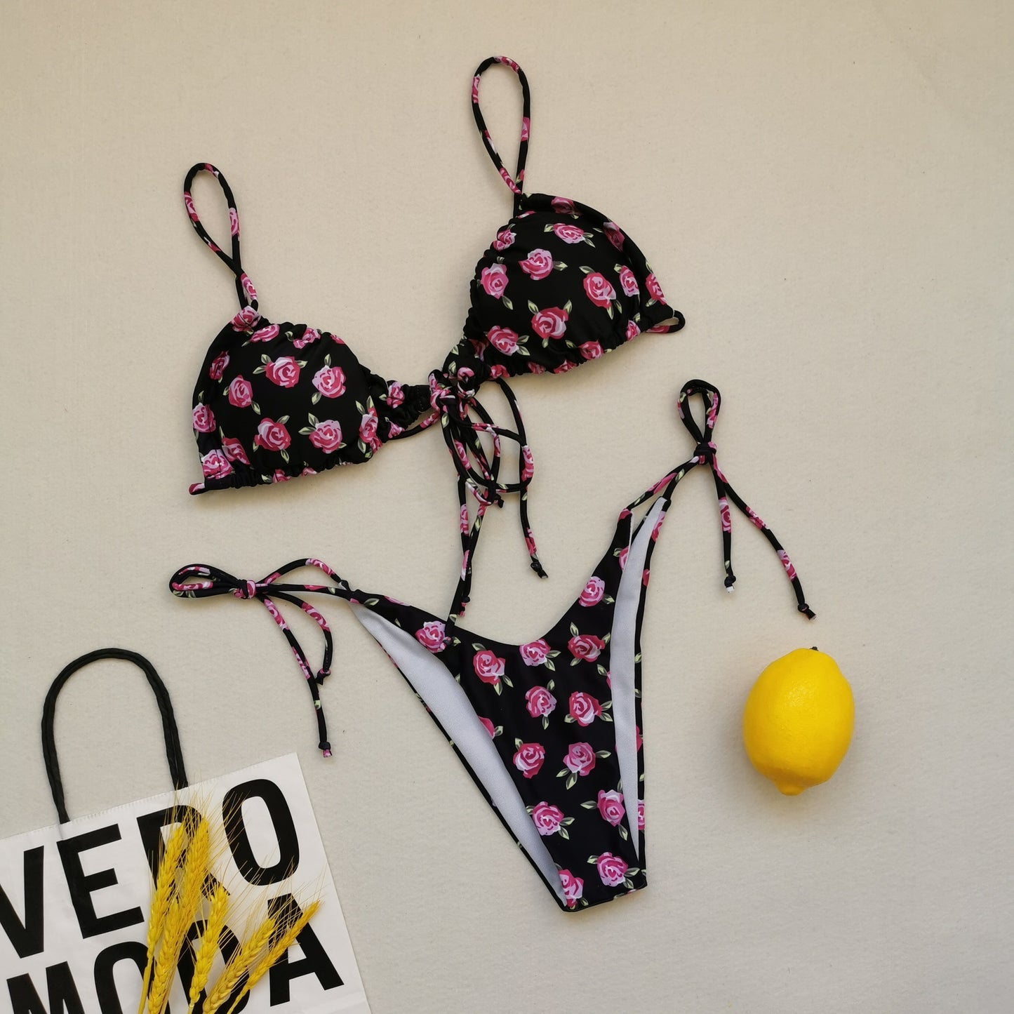 Print String Bikini Swimsuit Bathing Suit Tanning
