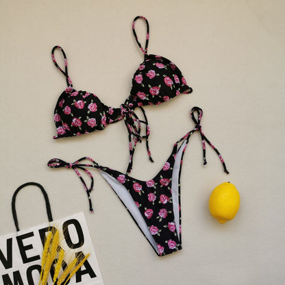 Print String Bikini Swimsuit Bathing Suit Tanning