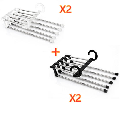 5 In 1 Wardrobe Hanger Multi-functional Clothes Hangers Stainless Steel Magic Wardrobe Clothing Hangers For Clothes Rack