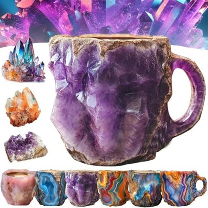 Mineral Crystal Coffee Mugs With Handles Elegant Workplace Home Decor Christmas Gift