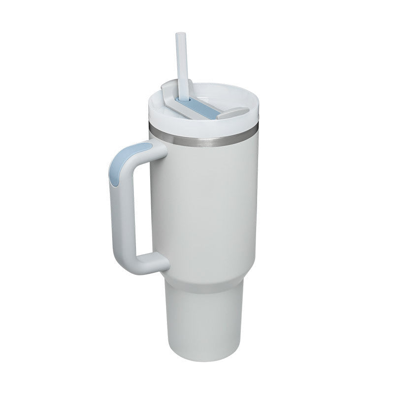 40 Oz Tumbler With Handle Straw Insulated, Stainless Steel Spill Proof Vacuum Coffee Cup Tumbler With Lid Tapered Mug Gifts Suitable For Car Gym Office Travel