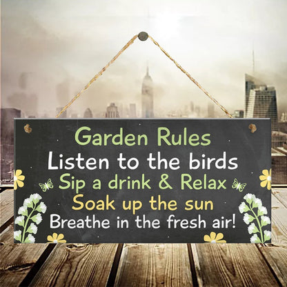 Garden Wooden Board Rules