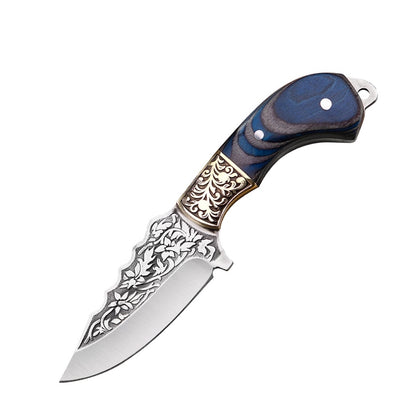 Blue Carved Fruit Knife Hunting Knife