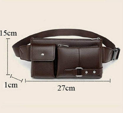 Men's Belt Bag Classic Solid Color Waist Bag Outdoor Leisure Travel Fanny Pack Purse