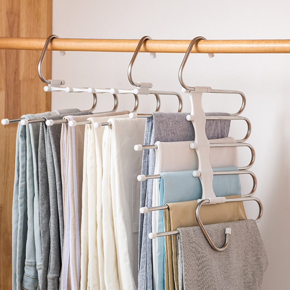 5 In 1 Wardrobe Hanger Multi-functional Clothes Hangers Stainless Steel Magic Wardrobe Clothing Hangers For Clothes Rack