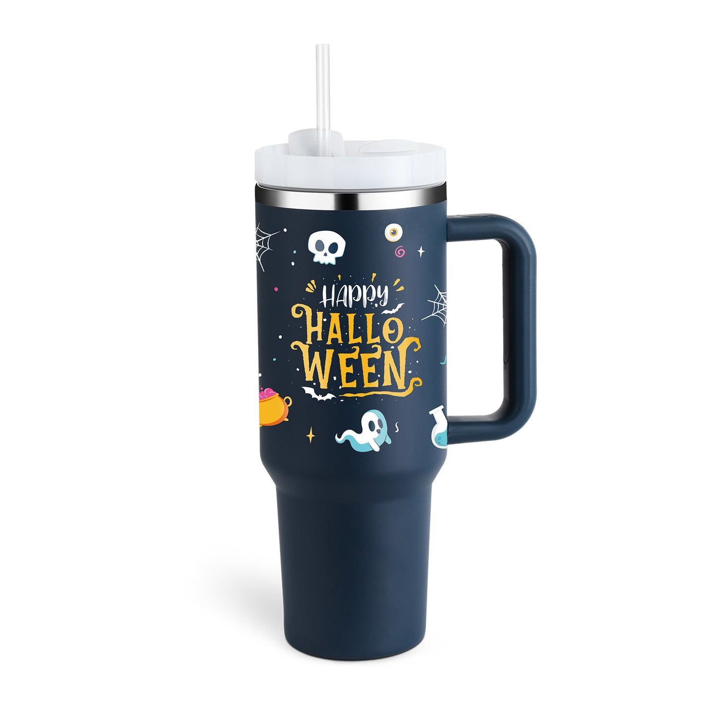 40 Oz Tumbler With Handle Straw Insulated, Stainless Steel Spill Proof Vacuum Coffee Cup Tumbler With Lid Tapered Mug Gifts Suitable For Car Gym Office Travel