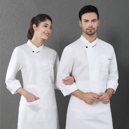 Chef Clothes Long Sleeved Catering Kitchen Coverall