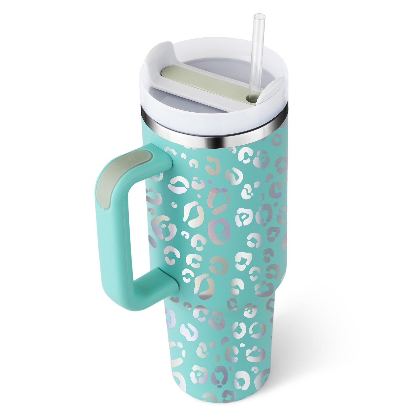 40 Oz Tumbler With Handle Straw Insulated, Stainless Steel Spill Proof Vacuum Coffee Cup Tumbler With Lid Tapered Mug Gifts Suitable For Car Gym Office Travel