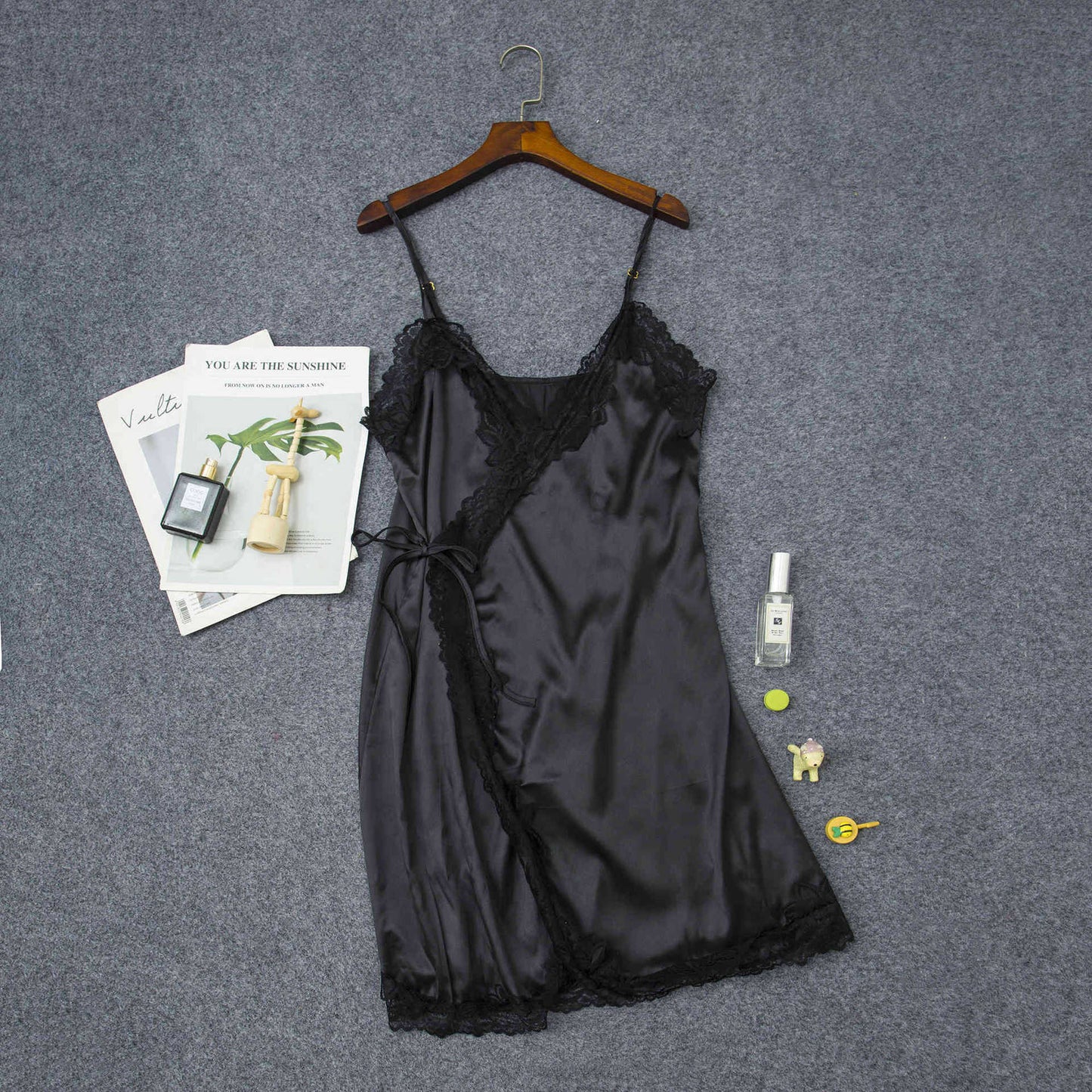 Women's Elastic Satin Nightdress  Lingerie Home Pajamas
