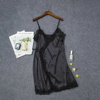 Women's Elastic Satin Nightdress  Lingerie Home Pajamas